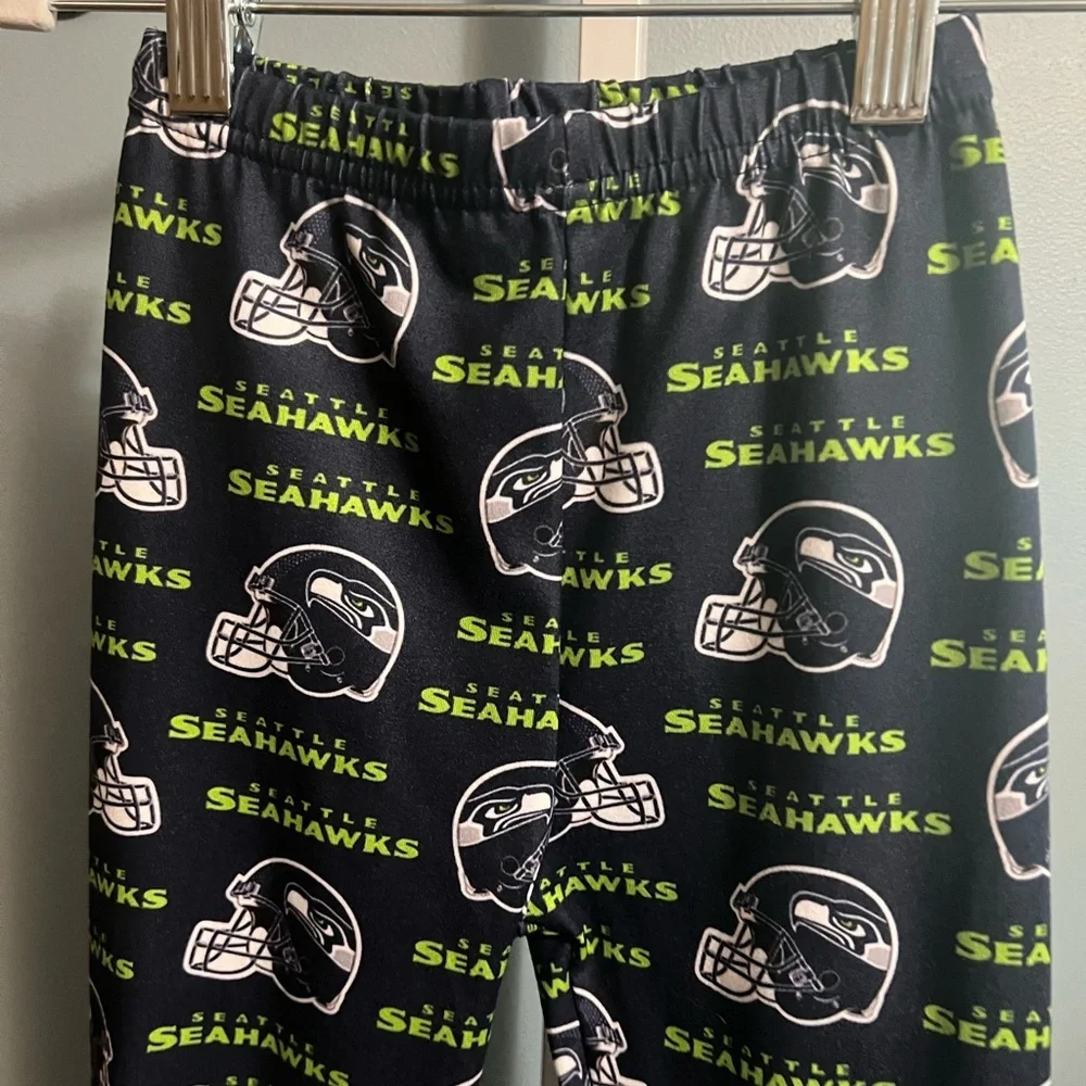 Football Seattle Seahawks Blue and Green Patterned Leggings Preloved 4T